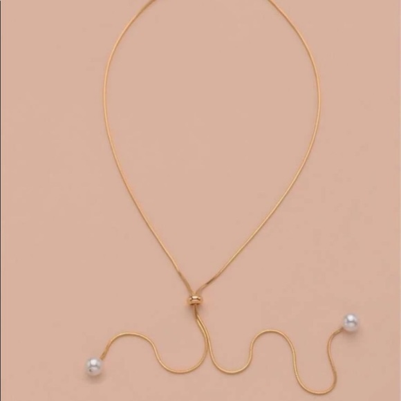 18k Gold or Silver Plated Drop Pearl Necklace - Picture 3 of 4
